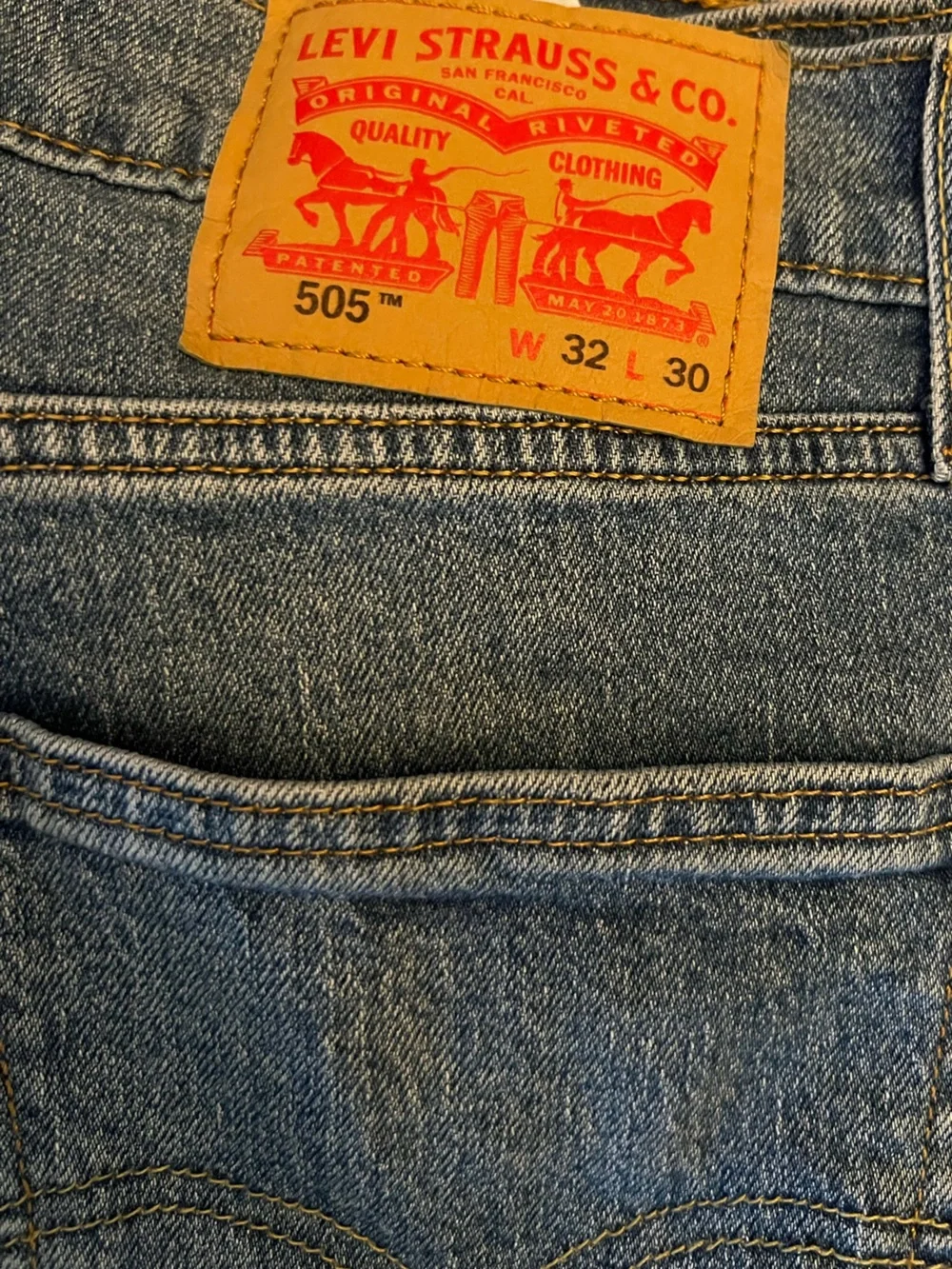 Men’s Levi’s 505 Dark Blue Denim Jeans 32 x 30